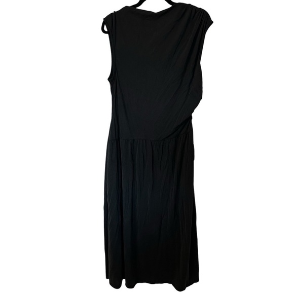 Luxely at Nordstrom Women’s River Black Cap Sleeve Draped Top Dress Sz XL NWT